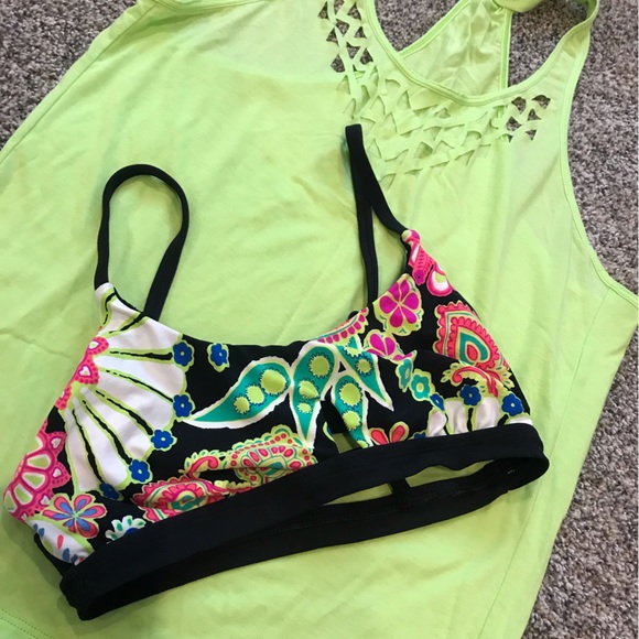 Trina Turk Recreation Sports Bra with ladder Back - Picture 6 of 7